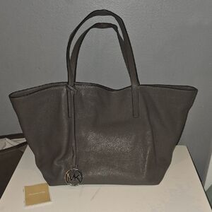 Michael Kors Dark Grey Pebbled Leather Tote